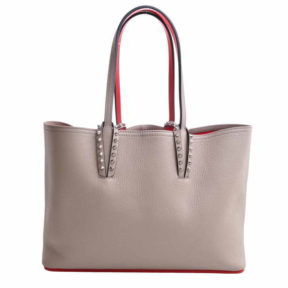 Christian Louboutin Leather Cabata Studded Tote Bag Greige